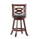 24 Inches Swivel Wooden Counter Stool with Geometric Back Brown By Casagear Home BM239710