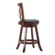 24 Inches Swivel Wooden Counter Stool with Geometric Back Brown By Casagear Home BM239710