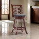 Counter Stool | 24" Swivel | Wood | Geometric Back | Brown