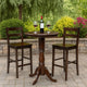 Pub Table | Round Wood | Turned Pedestal Base | Brown