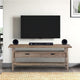TV Stand | 2 Drawer | Wood | Slatted Shelf | Rustic Brown