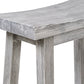 Saddle Design Wooden Counter Stool with Grain Details Gray By Casagear Home BM239730