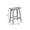 Saddle Design Wooden Counter Stool with Grain Details Gray By Casagear Home BM239730