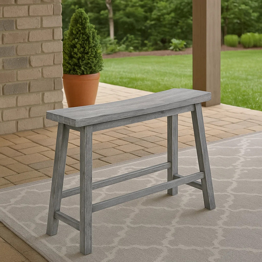 Bench | Saddle Design | Wood | Grain Details | Gray