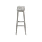 Saddle Design Wooden Barstool with Grain Details Gray By Casagear Home BM239734