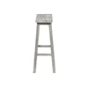 Saddle Design Wooden Barstool with Grain Details Gray By Casagear Home BM239734