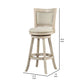 29 Inch Curved Back Wooden Swivel Bar Stool with Nailhead Trim Gray By Casagear Home BM239739