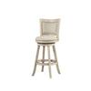 29 Inch Curved Back Wooden Swivel Bar Stool with Nailhead Trim Gray By Casagear Home BM239739