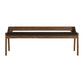 Wooden Sleek Panel Back Dining Bench with Leatherette Seat Brown By Casagear Home BM239747