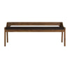 Wooden Sleek Panel Back Dining Bench with Leatherette Seat Brown By Casagear Home BM239747