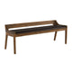 Dining Bench | Wood Panel Back | Faux Leather Seat | Brown
