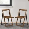 Foldable Chair | Curved Panel Back | Set of 2 | Brown