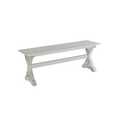 Dining Bench | Rectangular | X Pedestal Legs | White