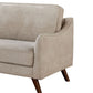 Fabric Upholstered Sofa with Tapered Angled Legs Beige By Casagear Home BM239790