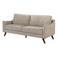 Fabric Upholstered Sofa with Tapered Angled Legs, Beige By Casagear Home