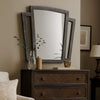 Tapered Fabric Frame Mirror with Mounting Hardware, Dark Gray