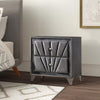 2 Drawer Fabric Frame Nightstand with Tufted Accent, Gray By Casagear Home