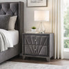 2 Drawer Fabric Frame Nightstand with Tufted Accent, Gray