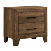 Rustic 2 Drawer Wooden Nightstand with Grain Details, Brown By Casagear Home