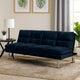 Futon Sofa | Tufted Seating | Metal Legs | Blue
