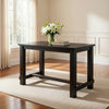 84 Inches Rectangular Dining Table with Leaf Extension, Antique Black