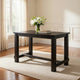 84 Inches Rectangular Dining Table with Leaf Extension, Antique Black