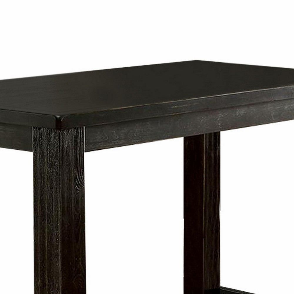 72 Inches Rectangular Dining Table with Block Legs Antique Black BM239812