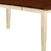 78 Inches Dining Table with Leaf Extension, Brown and White