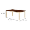78 Inches Dining Table with Leaf Extension, Brown and White