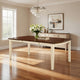 78 Inches Dining Table with Leaf Extension, Brown and White