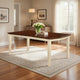 78 Inches Dining Table with Leaf Extension, Brown and White