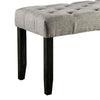 48 Inches Bench with Tufted Seat and Chamfered Legs, Light Gray By Casagear Home