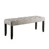 48 Inches Bench with Tufted Seat and Chamfered Legs Light Gray By Casagear Home BM239821