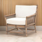 Rattan Frame Club Chair with Removable Seat and Back Cushions, Brown By Casagear Home