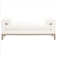 63 Inch Fabric Upholstered Bench with Track Armrests Cream By Casagear Home BM239954