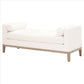 63 Inch Fabric Upholstered Bench with Track Armrests, Cream By Casagear Home