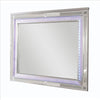 50 Inch Contemporary Textured Mirror with LED, Silver