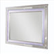 50 Inch Contemporary Textured Mirror with LED, Silver