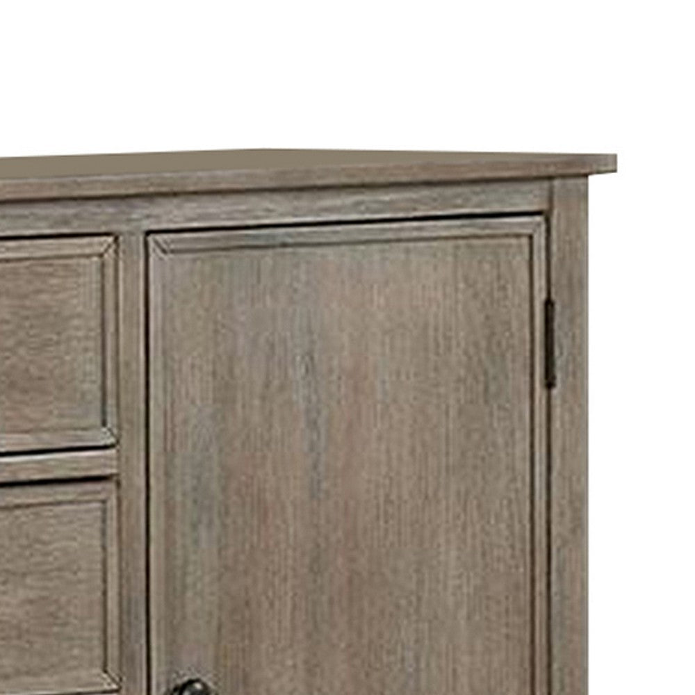 4 Drawer Transitional Wooden Chest with Grain Details Gray BM240047