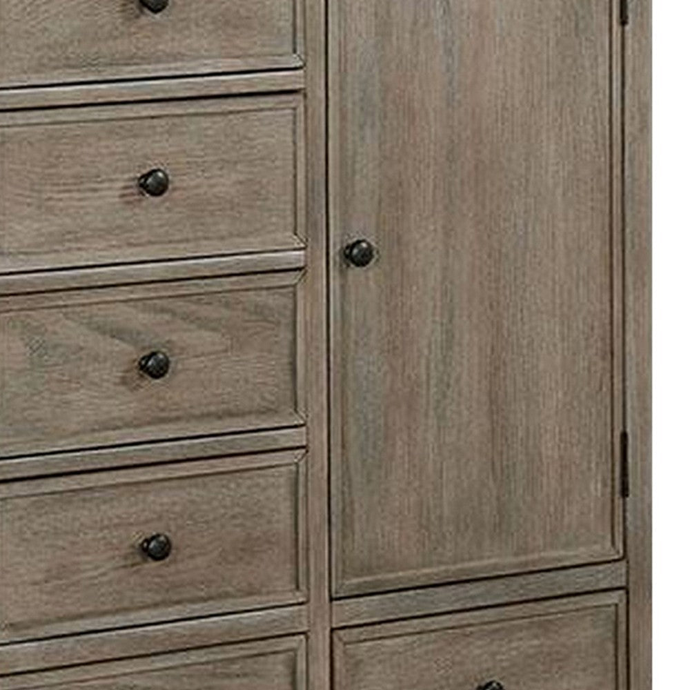 4 Drawer Transitional Wooden Chest with Grain Details Gray BM240047