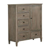 4 Drawer Transitional Wooden Chest with Grain Details, Gray
