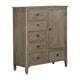 4 Drawer Transitional Wooden Chest with Grain Details, Gray