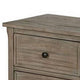 2 Drawer Wooden Nightstand with Round Knobs, Gray