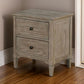 2 Drawer Wooden Nightstand with Round Knobs, Gray By Casagear Home
