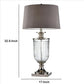 Table Lamp with Glass Pedestal Base and Fabric Shade Chrome By Casagear Home BM240297