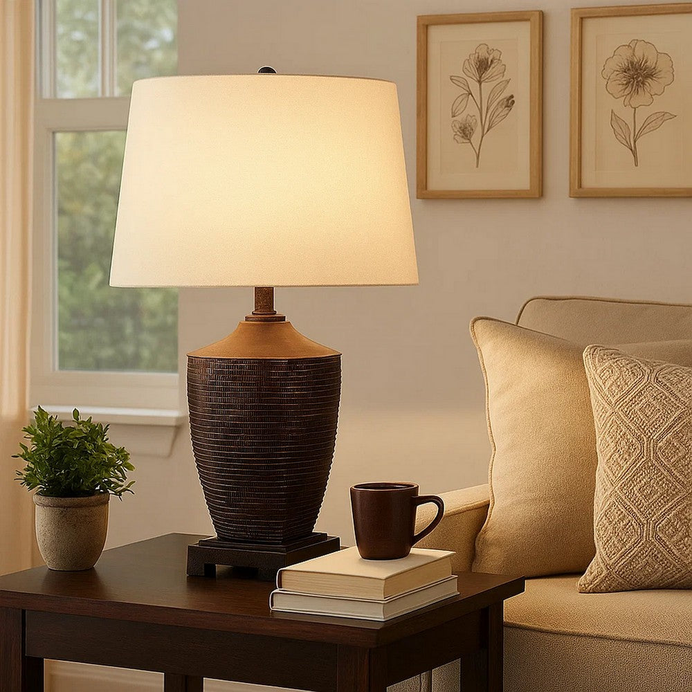Table Lamp | Polyresin Urn Base | Bronze