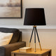 Table Lamp | Tripod Metal Base | Black & Gold