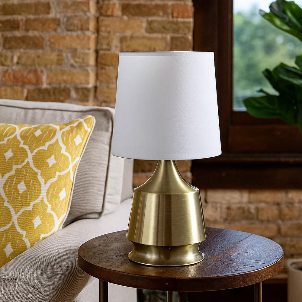 Table Lamp | Bottle Shape Metal Base | Antique Brass