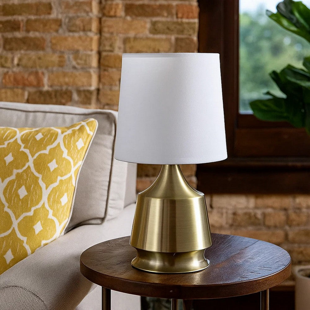 Table Lamp | Bottle Shape Metal Base | Antique Brass