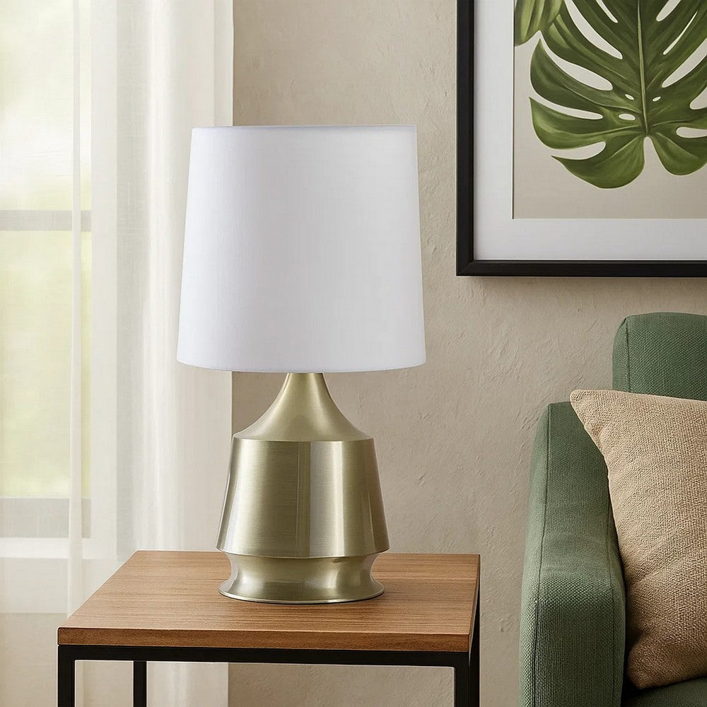 Table Lamp | Bottle Shape Metal Base | Antique Brass
